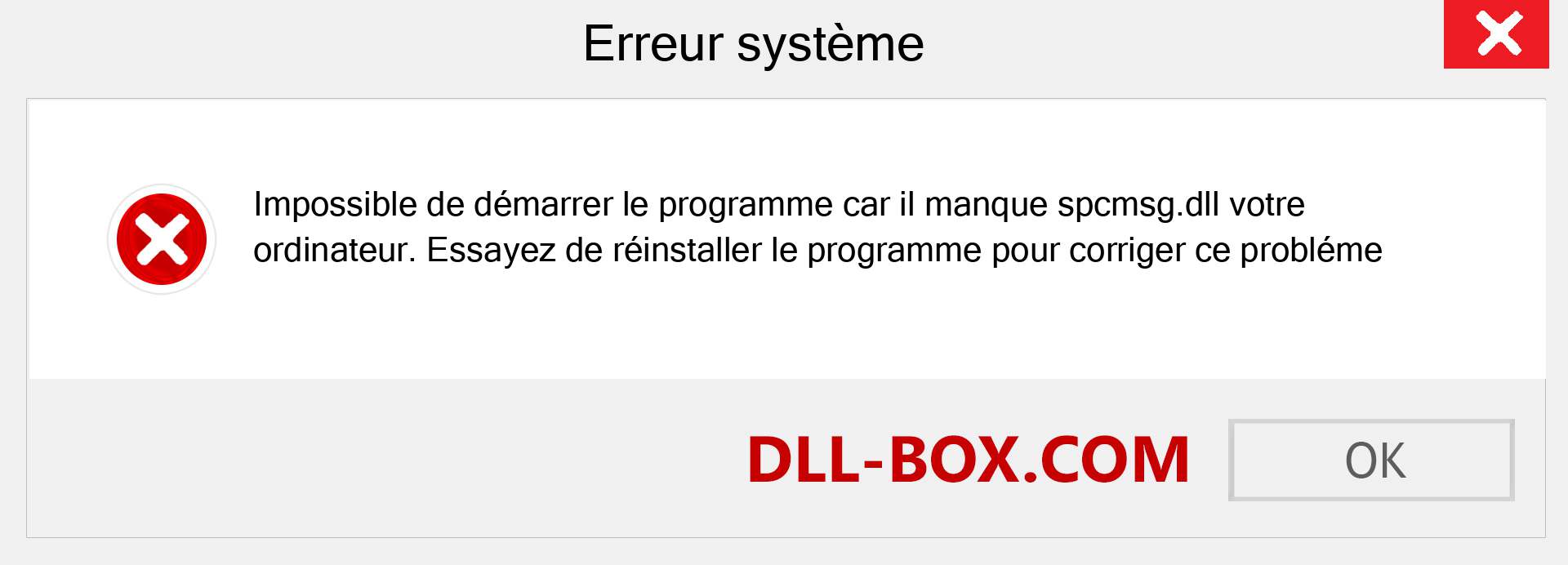 Le fichier spcmsg.dll est manquant ?. Télécharger pour Windows 7, 8, 10 - Correction de l'erreur manquante spcmsg dll sur Windows, photos, images