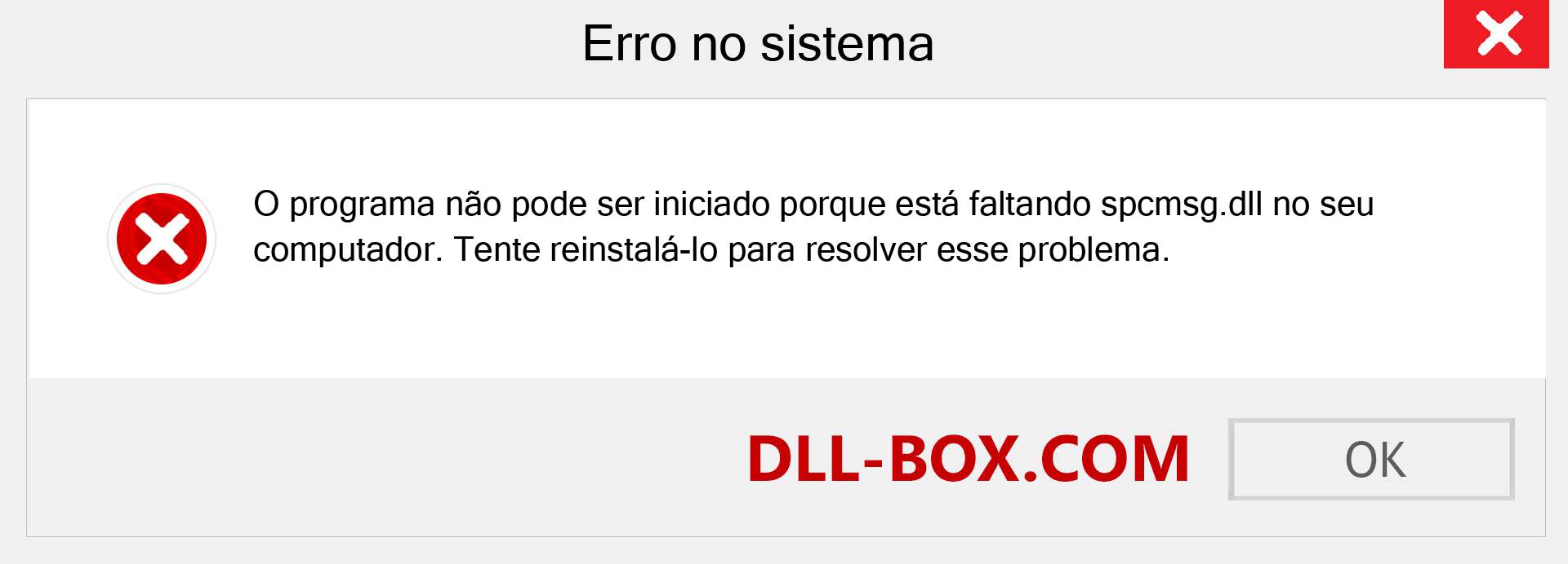 Arquivo spcmsg.dll ausente ?. Download para Windows 7, 8, 10 - Correção de erro ausente spcmsg dll no Windows, fotos, imagens